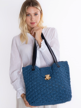 Luna Navy Crochet Çanta Lacivert