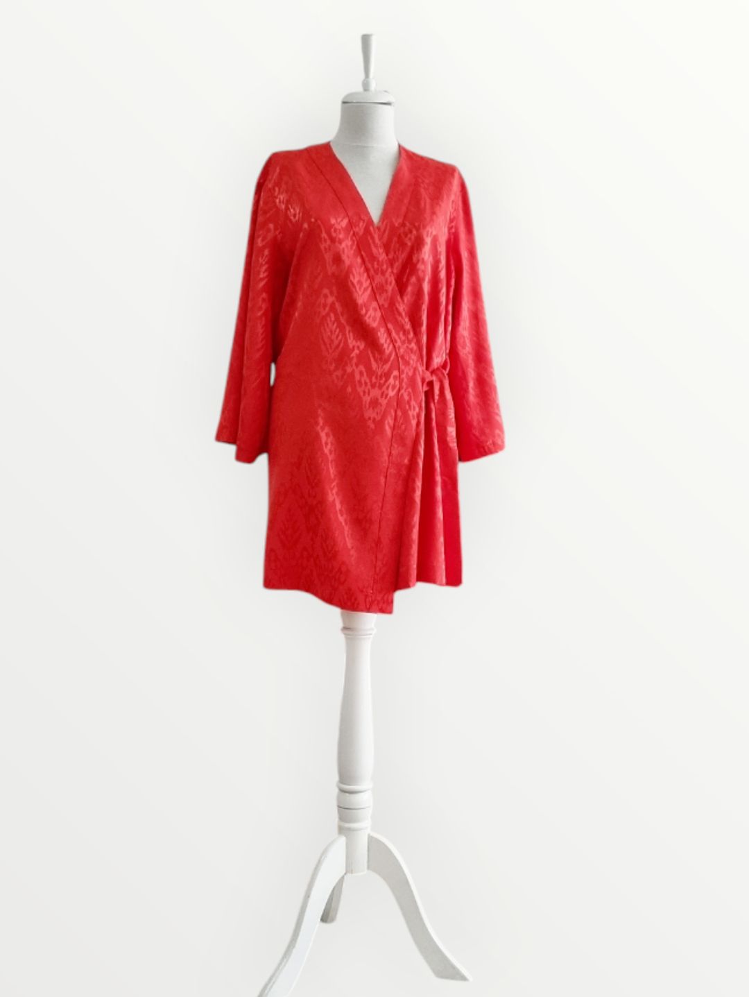 kirmizi-saten-ikat-desenli-kimono-kirmizi
