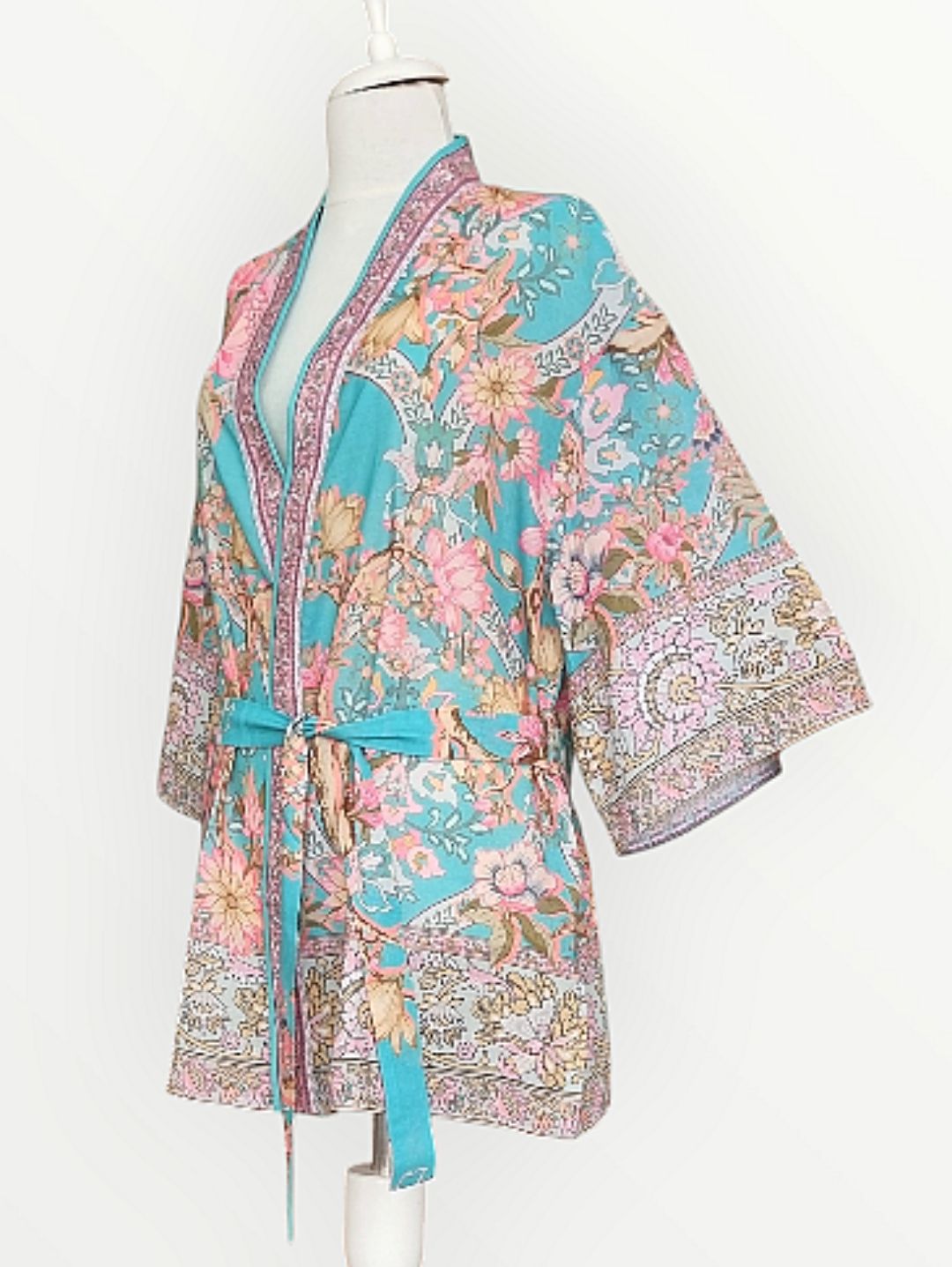 cicek-desenli-turkuaz-kimono-sort-takim-mavi