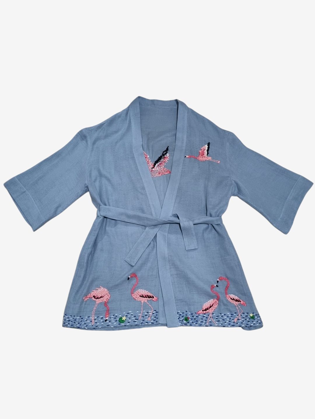 flamingo-islemeli-el-yapimi-muslin-kimono-mavi