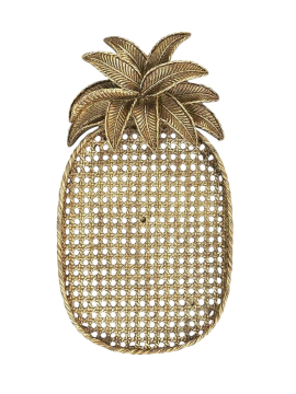 Dekoratif Ananas Tabak, Poliüretan Tabak Altın Rengi