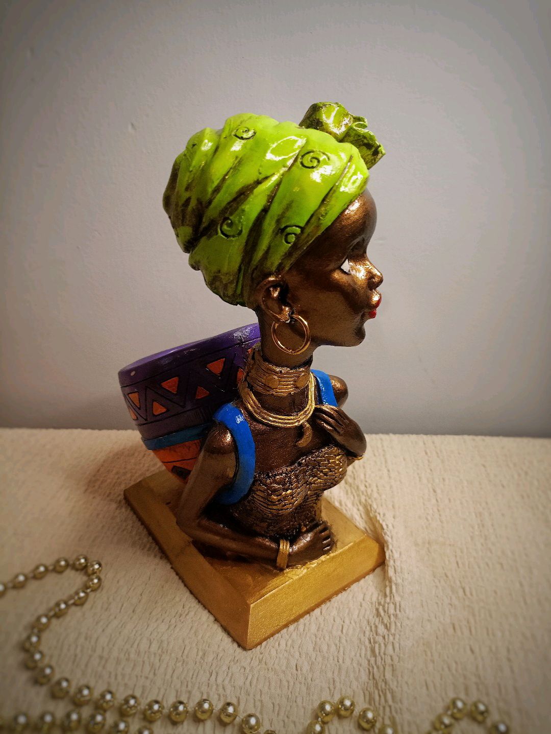 afrika-kadin-figurlu-biblo-vazo-cok-renkli