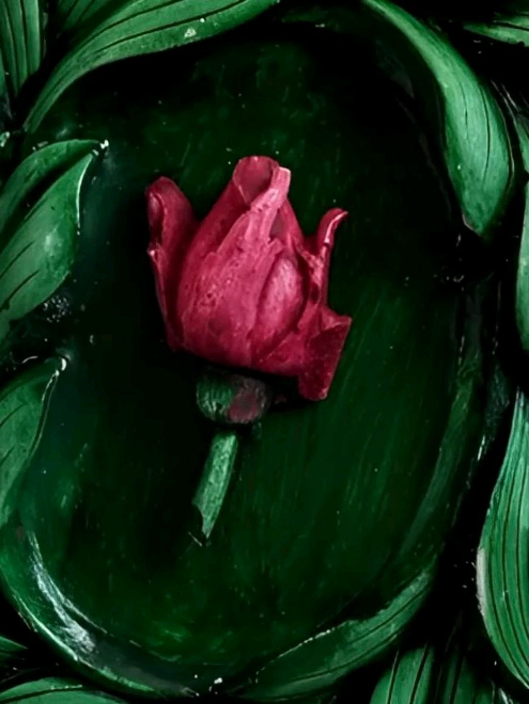 gul-modelli-dekoratif-cerceve-yesil
