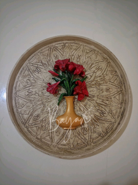 Vazoda Çiçek Objeli Dekoratif Pano Vişne