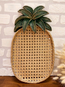 Dekoratif Ananas Tabak, Poliüretan Tabak Eski Altın