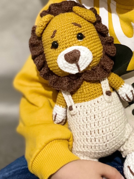 Amigurumi Aslan Oyuncağı Hardal Rengi