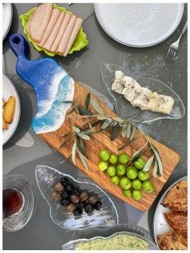 Leucothea Zeytin Sunum Tahtası Deniz Mavisi