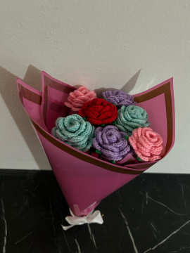 Solmayan Soft Gül Buketi Çok Renkli
