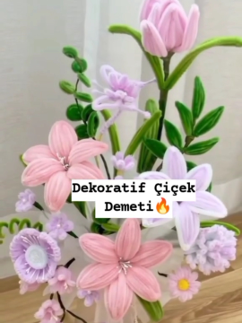 Şönil Vazo Demeti Çok Renkli