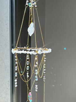 Sun Catcher Dogal Taşlı Gunes Tutucu Gunes Yakalayici Beyaz