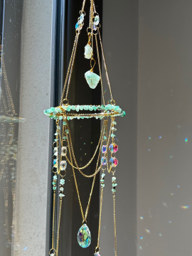 Aventurin Sun Catcher Dogal Taşlı Gunes Tutucu Gunes Yakalayici Yeşil