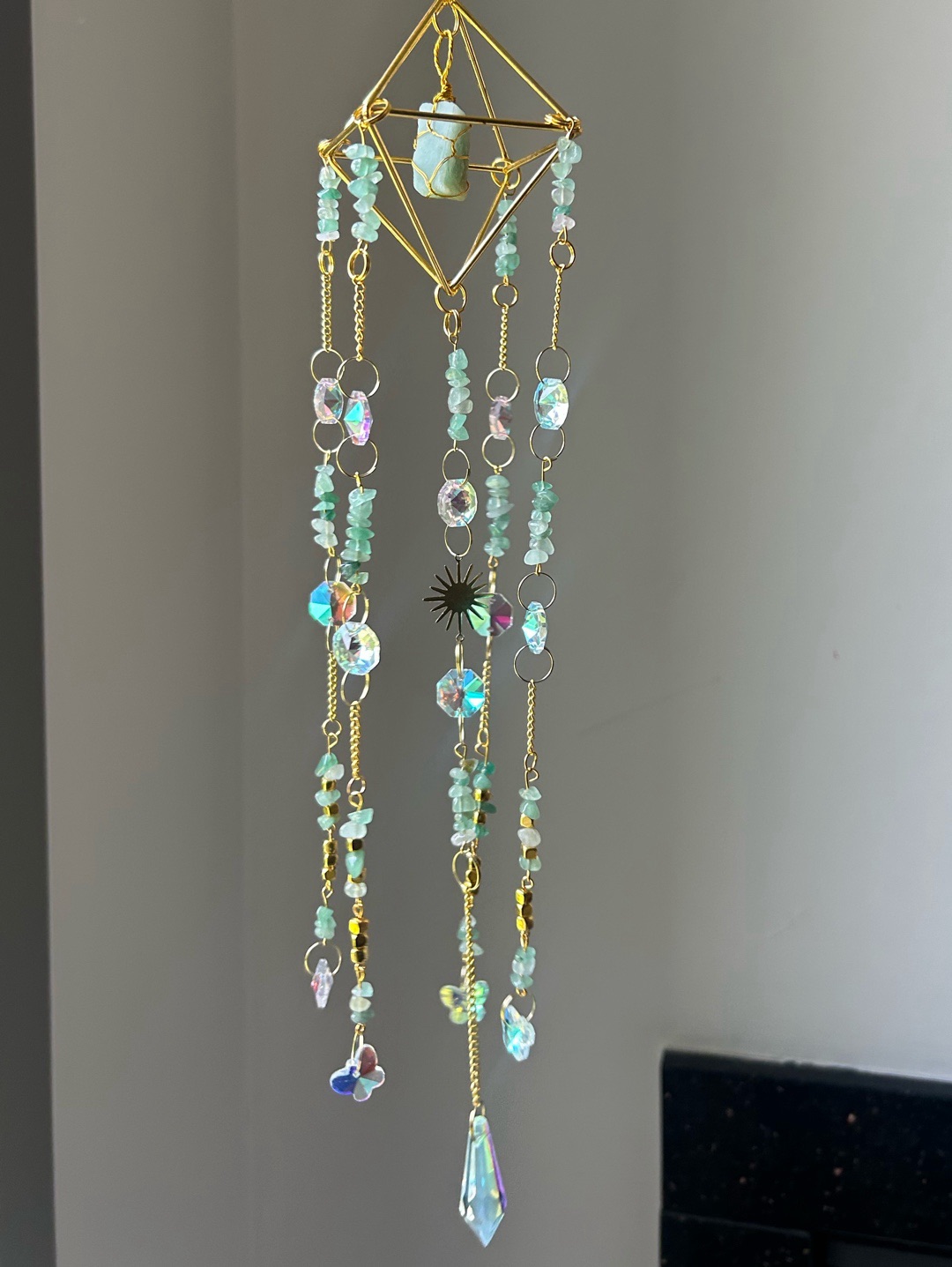 aventurin-prizma-sun-catcher-yesil