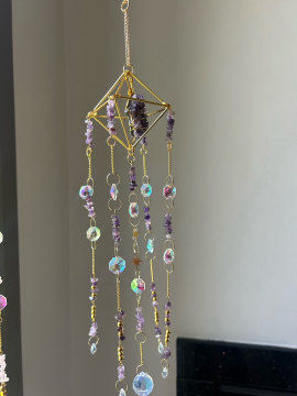 Ametist Prizma Suncatcher  Mor