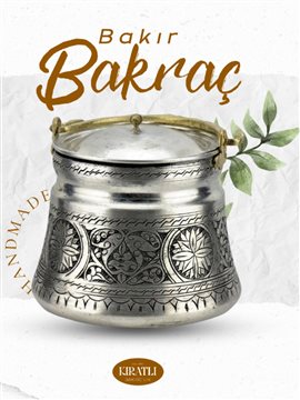 1 Litre İşlemeli Bakır Bakraç Gümüş Bakır