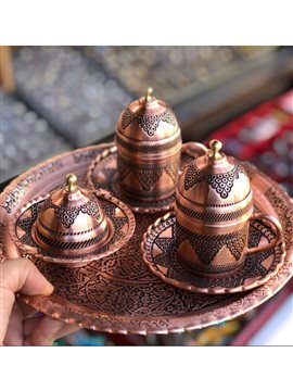 2'li Bakır Fincan Takımı Bakır Rengi