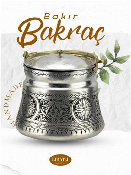 3 Litre İşlemeli Bakır Bakraç Gümüş Bakır