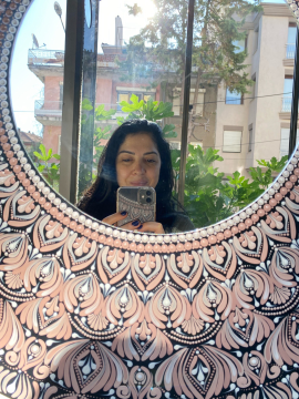 Tarçınlı Mocha El Yapımı Dot Mandala Ayna Duvar Dekoru