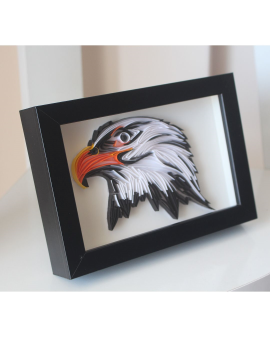 Kartal El Yapımı Quilling Tablo Siyah