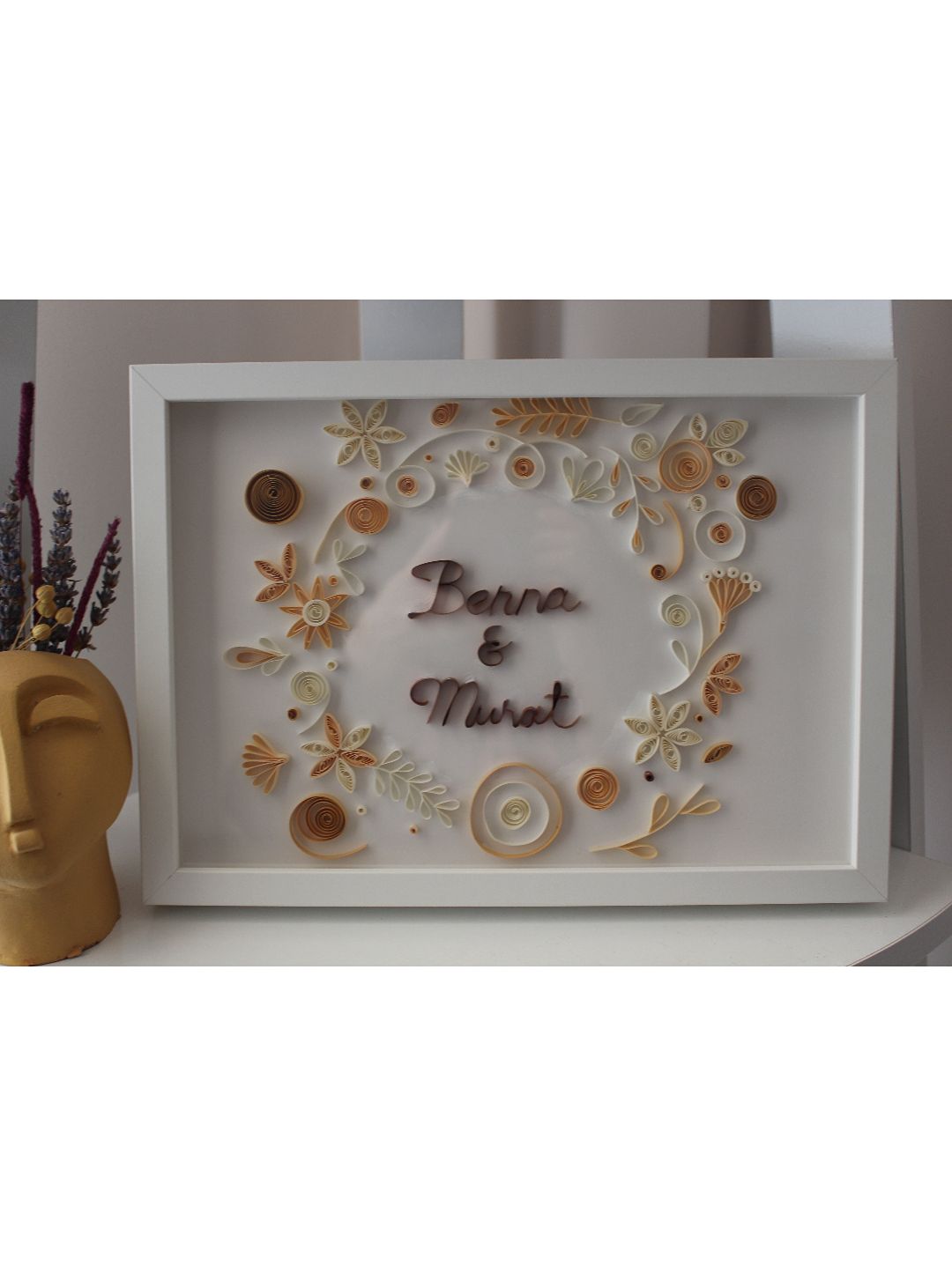 nisan-isme-ozel-quilling-tablo-bej