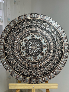 80 Cm Mandala Aynalı Kahverengi