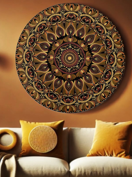 70 Cm Mandala Toprağın Altın Sıcaklığı Altın Rengi