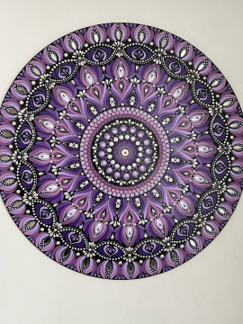 70 Cm Mandala Aynalı Lila