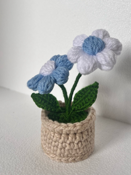  Mini Puf Papatya Mavi