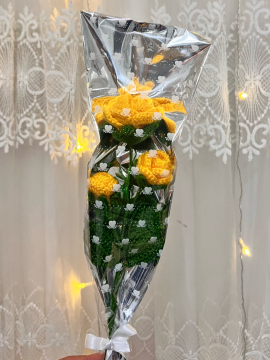 Tomurcuklu Gül Dalı  Sarı