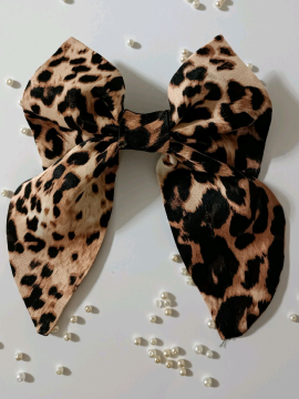 Leopar Desenli Fiyonk Toka Kahverengi