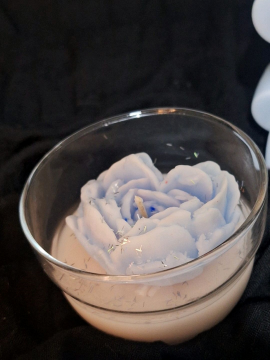 Kalp Sukulent Cam Kase Mum Açık Mavi