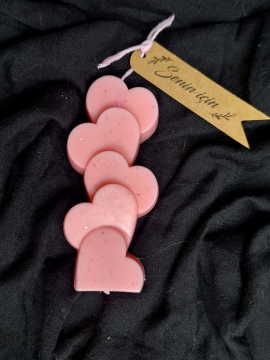 Kalp Sütun Mum Pembe