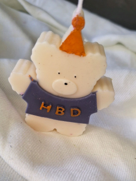 Happy Birthday Ayıcık Mum Çok Renkli