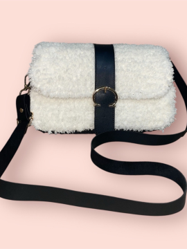 Yeni Model Peluş Kanvas Çanta Beyaz