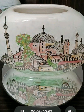 Şehr-i İstanbul Orta Boy Vazo Çok Renkli