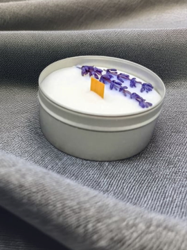 El Yapımı Lavanta Kokulu Soya Mumu Gümüş