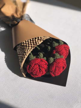 Gül Buketi Koyu Kırmızı