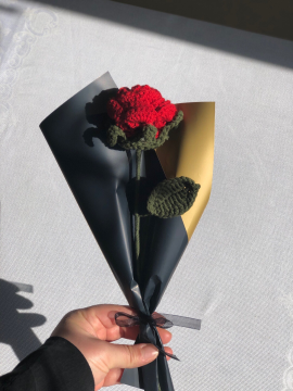 Tekli Açık Kırmızı Gül Kırmızı