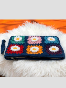 El Örgüsü Motif Çanta& Clutchbag Çok Renkli