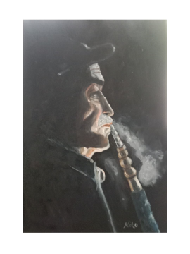 Nargile İçen Adam Beyaz