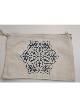 Mandala Tahta Baskı Clutch Çanta