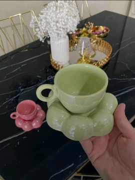 Papatya Kahve Fincanı  Fıstık Yeşili