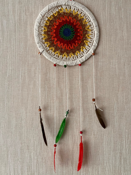 Mandala Desenli Duvar  Kapı Süsü Kahverengi