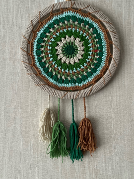 Mandala Desenli Duvar  Kapı Süsü Yeşil