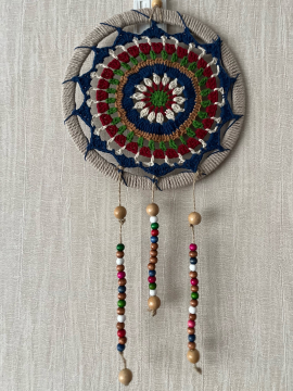 Mandala Desenli Duvar  Kapı Süsü Lacivert