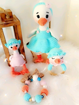 Ördek Yeni Doğan Bebek Set Pembe