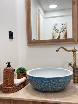 Kağıt Hasır Örme Banyo Takımı Kahverengi