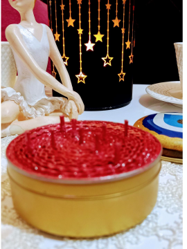 Nazar Boncuğu Balmumu Mum Kırmızı