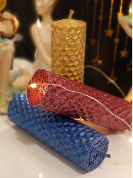 3 Lü Set Balmumu Mum Z Çok Renkli