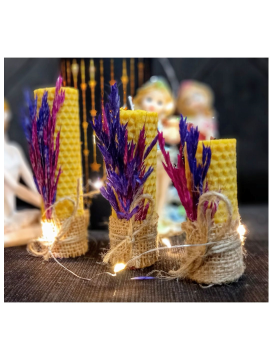 3 Lü Set Balmumu Mum Çok Renkli