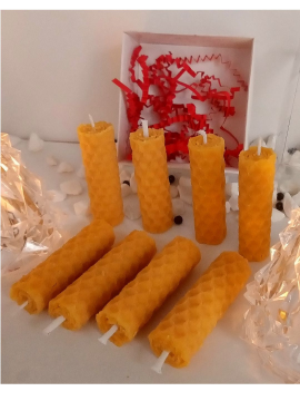8 Li Mini Şamdan Ritüel Balmumu Mum Seti Ham